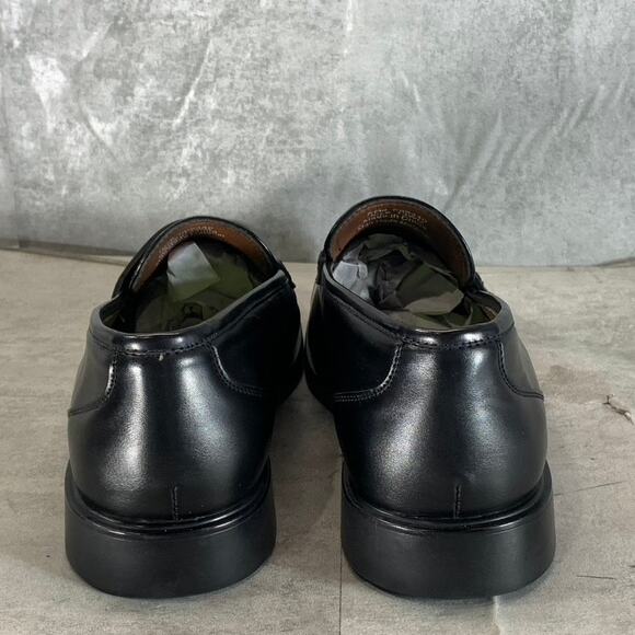 VANCE CO. Men\'s Wide Width Black Faux Leather Keith Slip-On Penny Loafers SZ 12W
